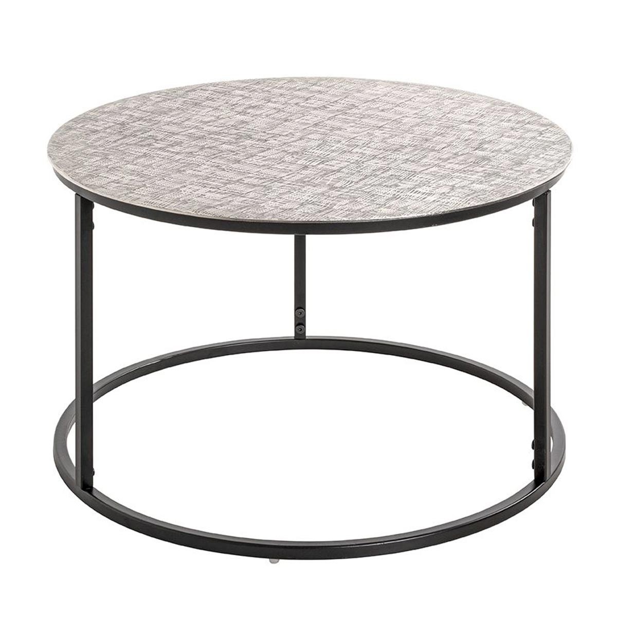 Table basse Galia 59cm argent et noir meuble de salon design moderne