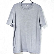 Uniqlo U Supima Cotton Border T Gray L, Crew Neck, Used, Comfortable