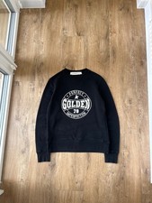 GOLDEN GOOSE Vintage Effect Logo Print Sweatshirt Navy