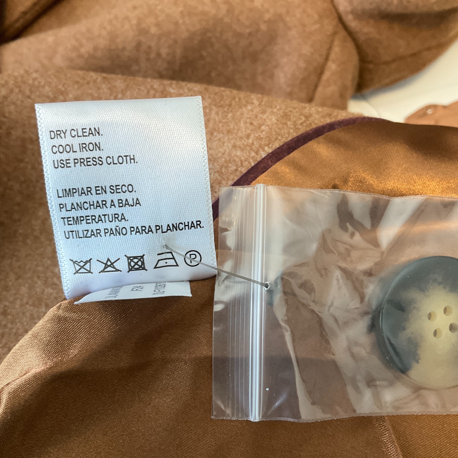 Dkny Trench Coat Womens Size M Brown Double Breasted Pockets Lined