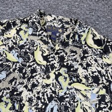 Nat Nast Limited Edition Silk Shirt Mens Large In the Mood AOP VTG Loop Collar