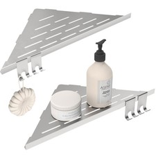 Shower Corner Shelf, 10" Slot Design Recessed Shelves Brushed Nickel  304 St...