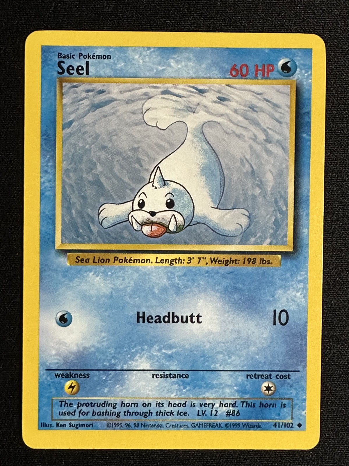 Pokemon TCG Seel 41/102 Base Set Unlimited Uncommon WOTC 1999 Lightly Played