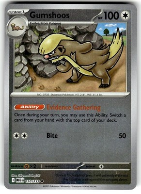 Reverse Holo Gumshoos 110/132 Uncommon Mega Evolution Pokemon NM