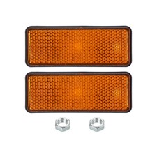 2 Pcs Rectangle Rear Reflectors, Warning Reflector with M5 Screw Yellow