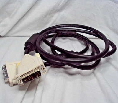 DVI Cable Assembly Computer Adapter Cord Plug DVI-D Display Digital Visual White