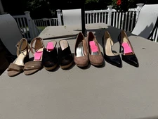 Womens shoes, all different brands and different sizes. 