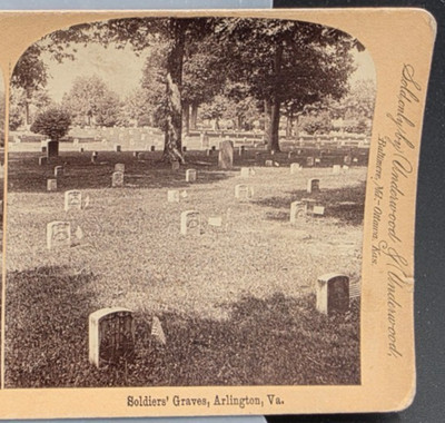 Soldiers Graves Arlington Virginia Stereo View J F Jarvis
