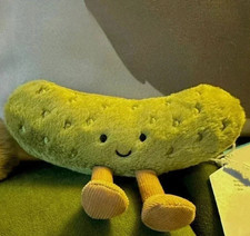 15cm Amusable Green Sour Pickle Plush Toy Cute Collectible Soft Stuffed Doll