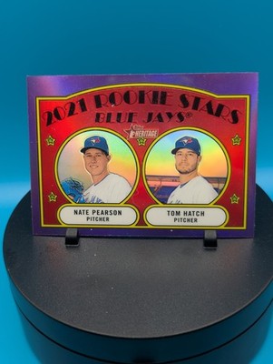 2021 Topps Heritage - Rookie Stars Nate Pearson, Tom Hatch #301 Chrome Purple...