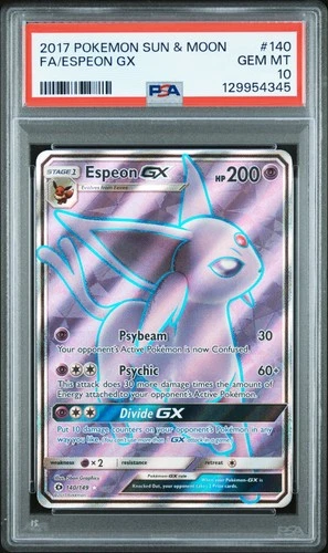 2017 POKEMON SUN & MOON #140 FULL ART/ESPEON GX PSA 10