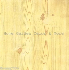 Light Golden Wood Grain Pine Vinyl Contact Paper Shelf Drawer Liner Peel Stick