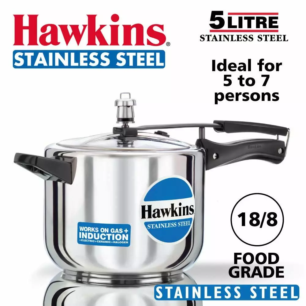 Hawkins Stainless Steel Pressure Cooker 5 Litres