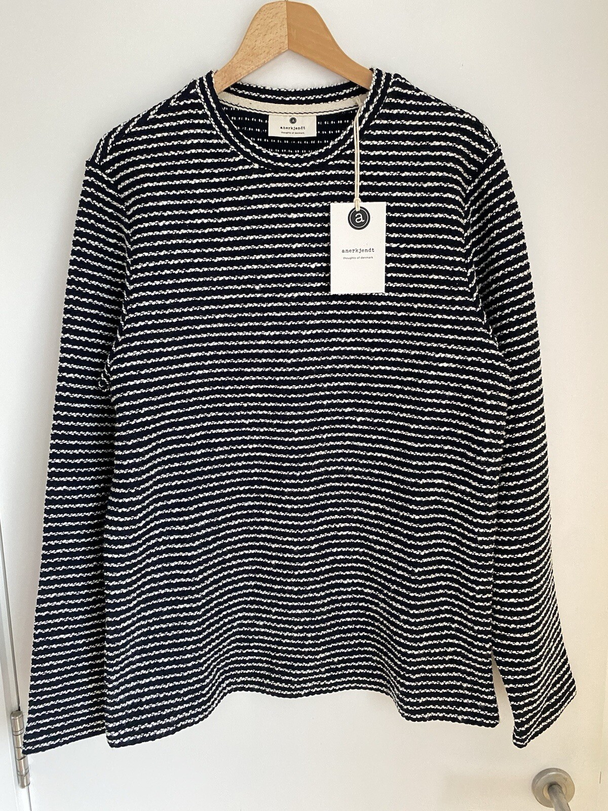anerkjendt Arksail Stripe Sweat Sky Captain Jumper Knit Size Medium BNWT RRP £60