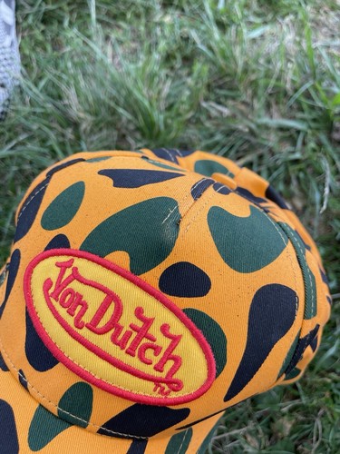 Von Dutch Orange, Green, and Black Camo Trucker Hat, Hard To Find Rare! - 第 11/12 張圖片