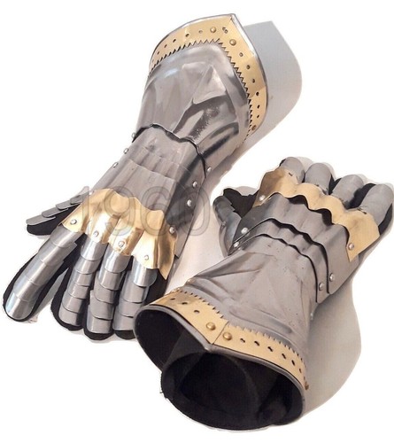Guantes de Caballero Medievales Guantes de Armadura Funcionales Talla Adulto SCA Armadura de Halloween - Imagen 4 de 6