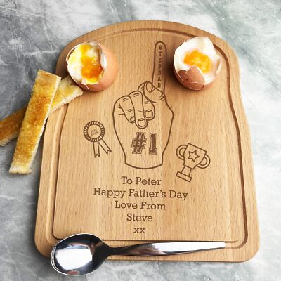 Trophäe an Stiefvater Vatertag personalisiert Brot Ei Frühstücksbrettchen