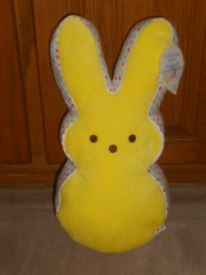 NEW Peeps Yellow Polka Dot Bunny Plush Large 17  Stuffed Animal Easter 2022