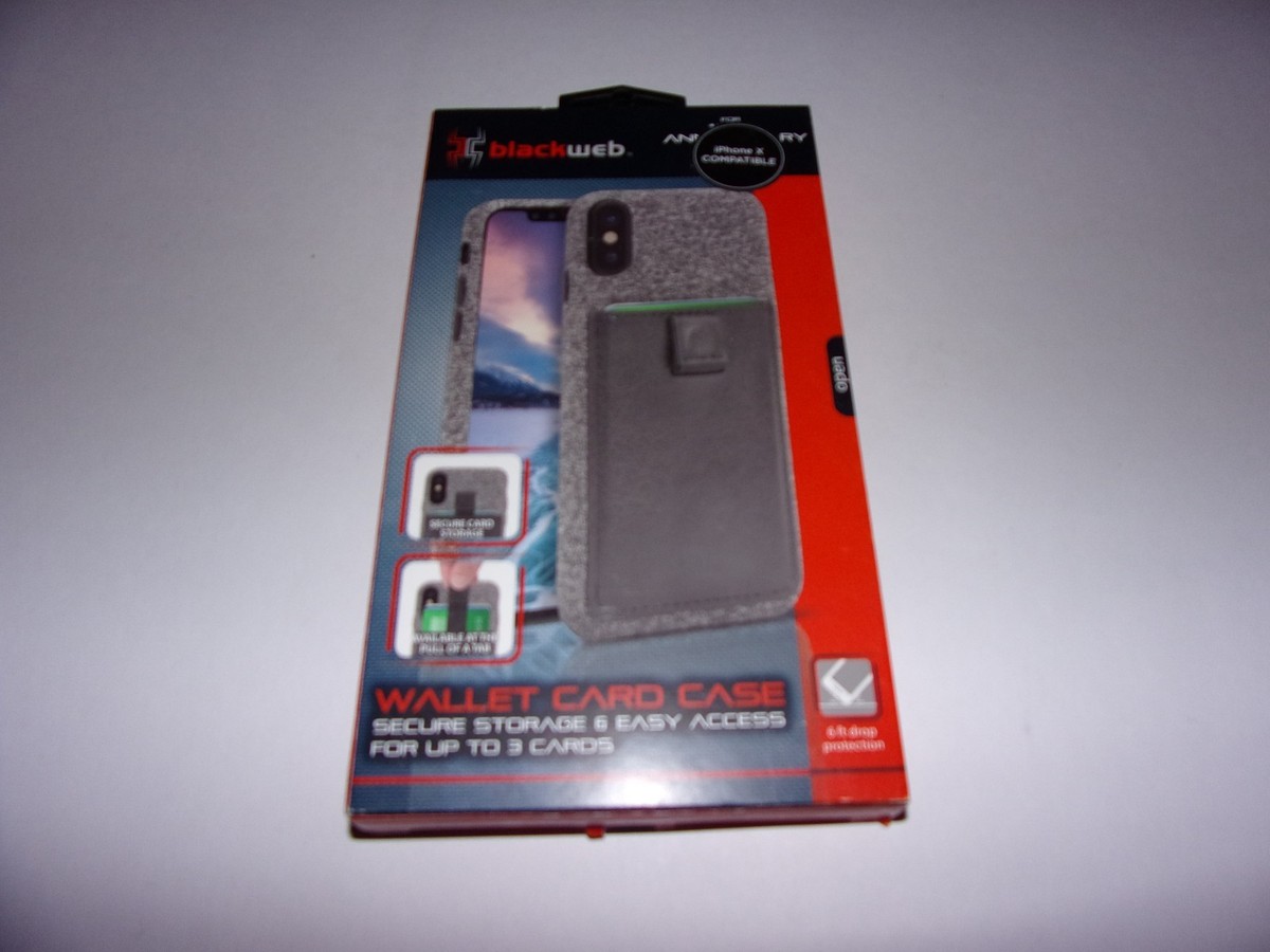 Blackweb Wallet Card Case For Apple Iphone X Secure Storage For Up To  Cards