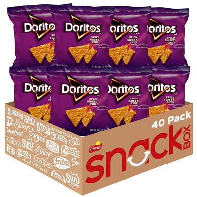 Flavored Tortilla Chips, Spicy Sweet Chili, 1 Ounce (Pack of 40)