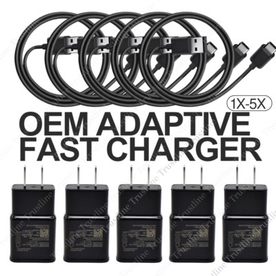 Fast Charging Block for Samsung Android USB Charger Plug Adapter USB C Cable Lot
