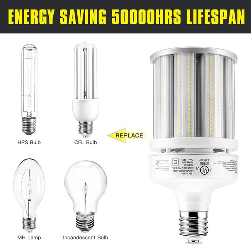 80W LED Corn Cob Light Bulb Replace 350W MH HPS for Warehouse Gas Station 6000K - Picture 8 of 11
