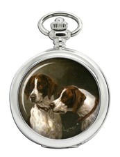 Pair of German Pointers by arl Reichert Pocket Watch