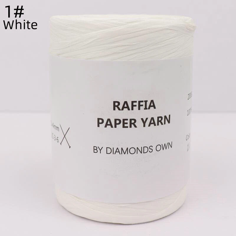 Crochet hat DIY Hand summer 240M RAFFIA Natural Fiber paper Home knitting yarn - Image 4 of 4