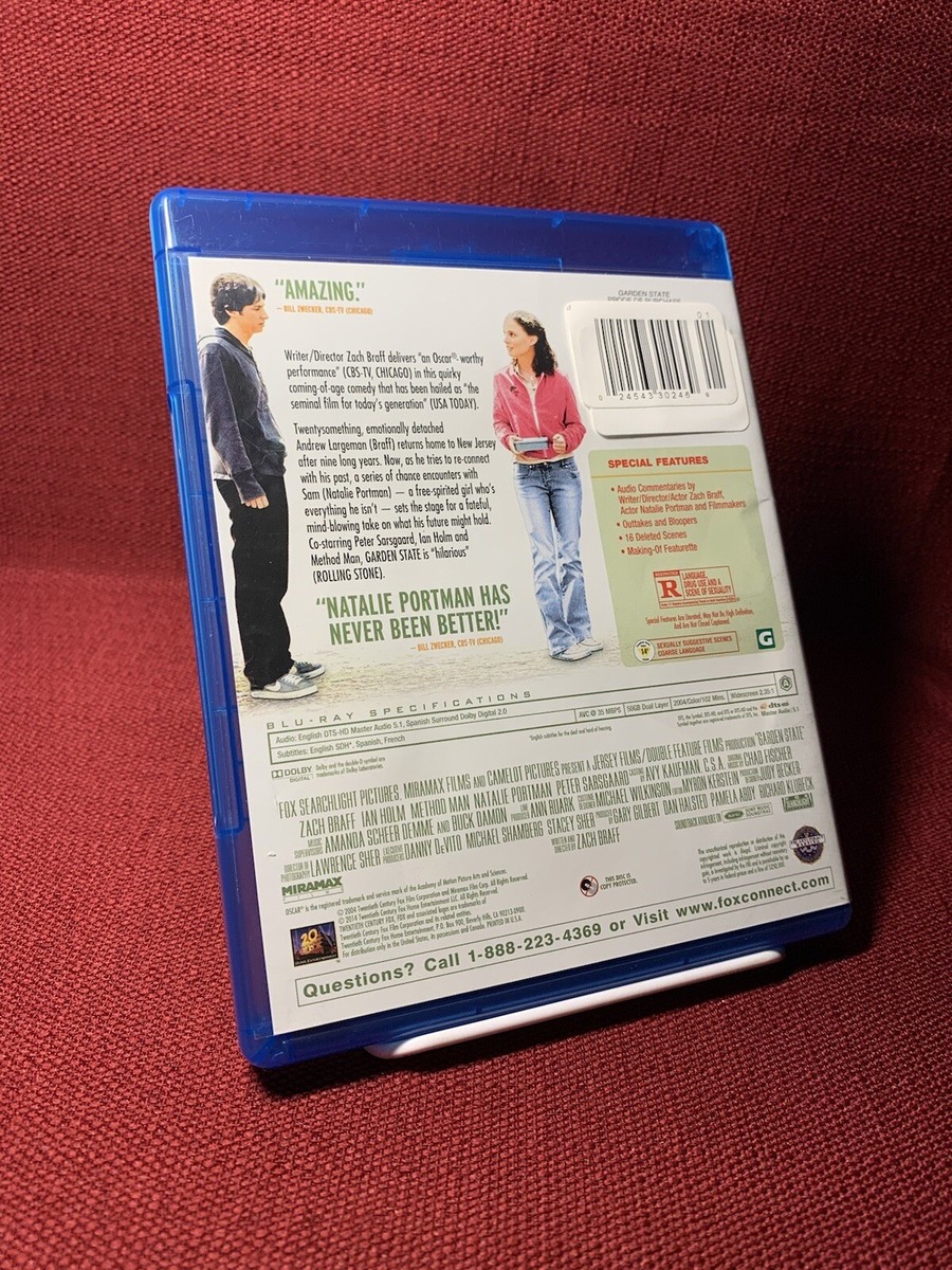 GARDEN STATE Blu-Ray Zach Braff Natalie Portman ❤️ SHIPS FREE