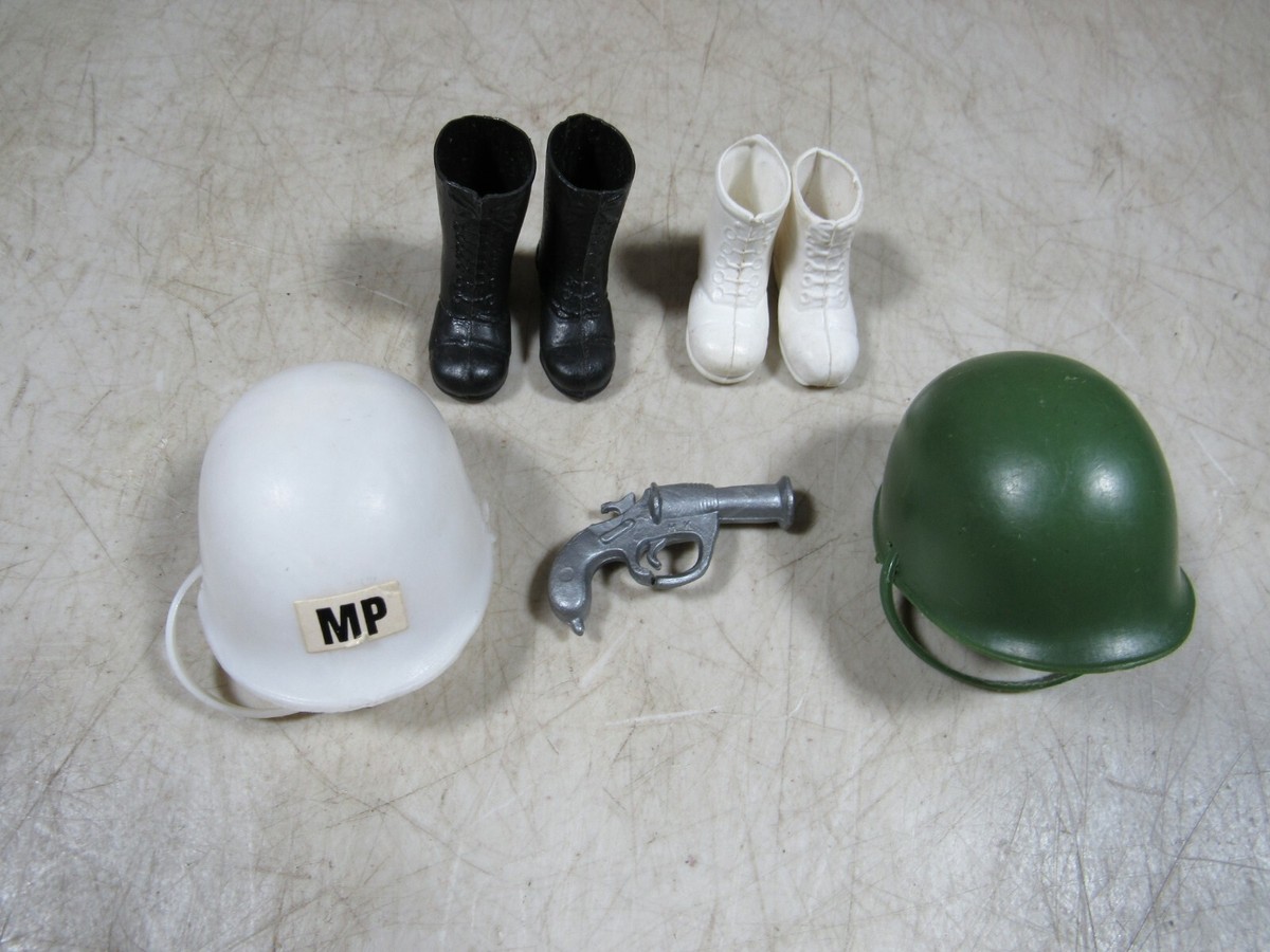 Vintage 1960's 70's GI Joe Action Figure Accessories Helmets Boots
