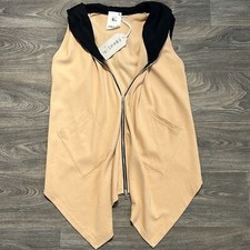 Rooms By Lost & Found Ria Dunn Hooded Vest In Nude Nwt Medium Italian Leisure