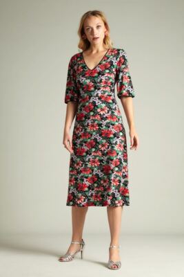 King Louie Dress Shiloh Dress Pacifica Flowers Red Floral Back Cit