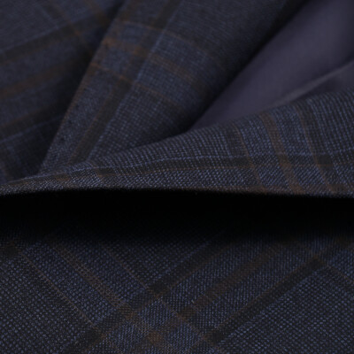 Isaia Regular-Fit 'Nuova Base S' Dark Blue Check Wool Sport Coat