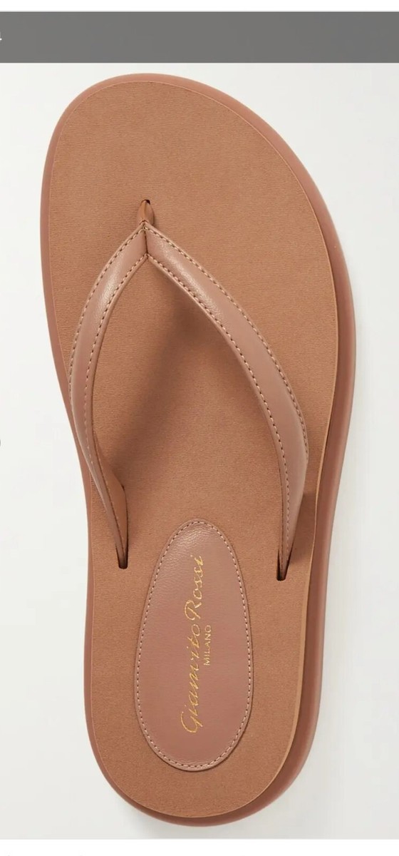 Gianvito Rossi☆Marlin50レザープラットフォームビーチサンダル GIANVITO ROSSI MARLIN 50 LEATHER PLATFORM FLIP FLOPS WOMEN