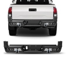 2016 2017-2023 Full Width Rear Bumper For Toyota Tacoma Heavy Duty Black Steel