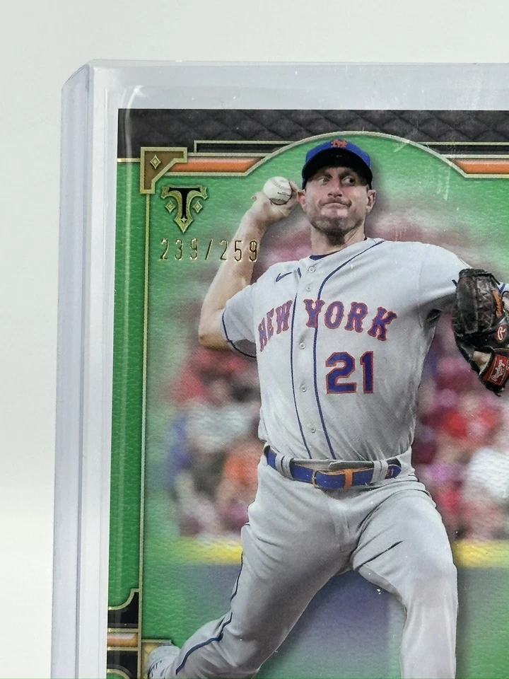 2022 Topps Triple Threads Max Scherzer #91 Emerald # 239/259 Mets MLB - Image 2 of 3