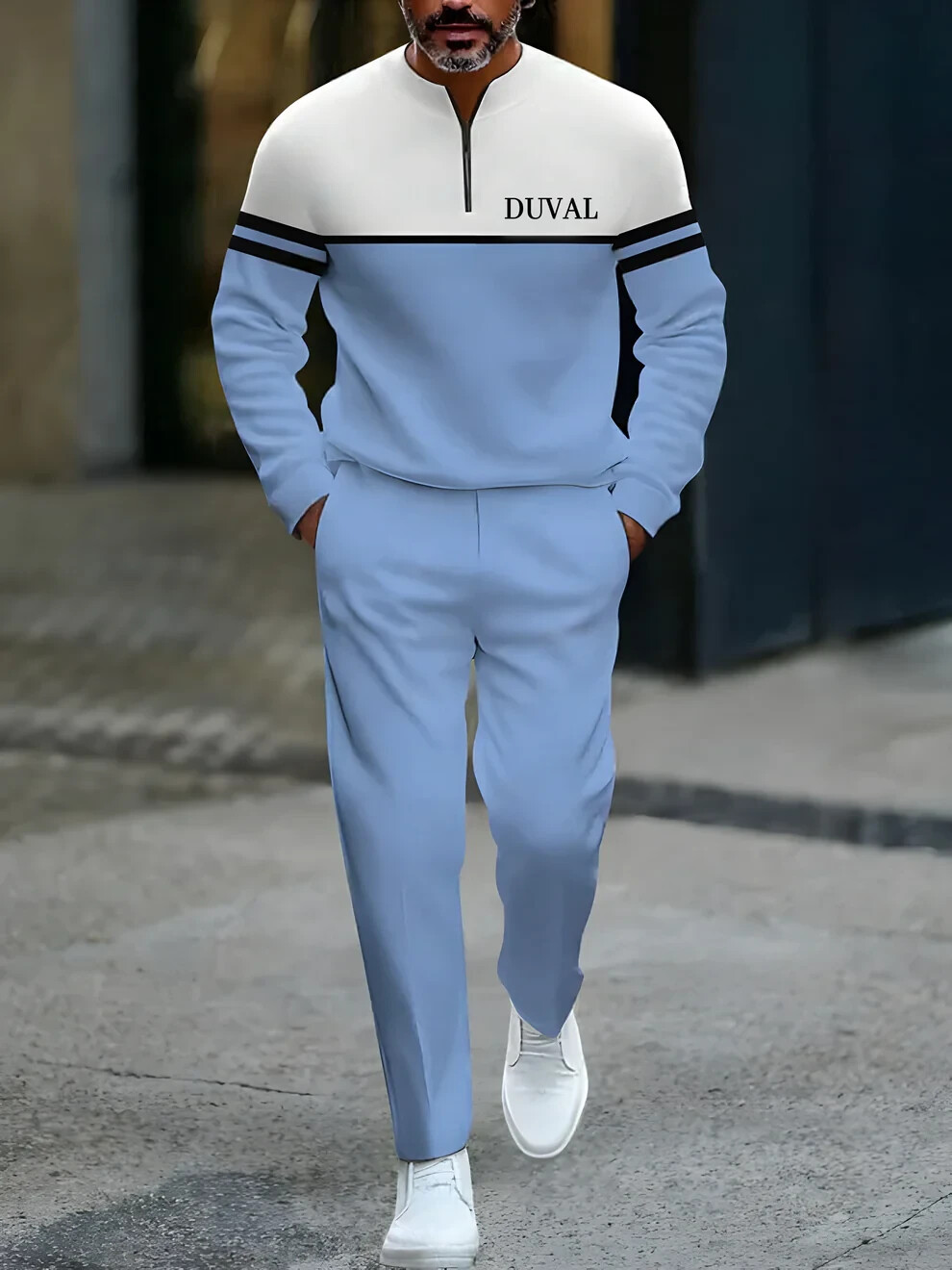 Long Sleeve Zipper Two-piece Set