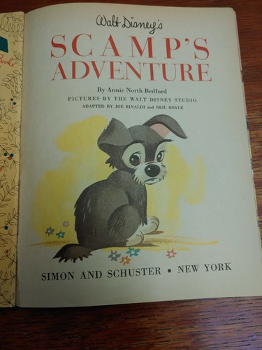 Walt Disney's Scamp's Adventure, A Little Golden Book, A print 1958 - Imagen 3 de 8