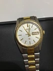 VTG Seiko SQ Watch Women 24mm Silver Dial Two Tone Daydate
