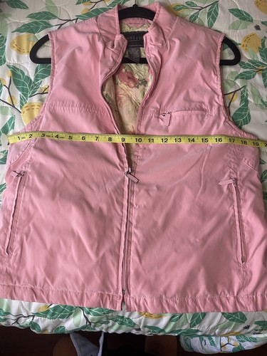 Womens Pink Floral Vanheusen Puff Vest Size Medium - Picture 6 of 7