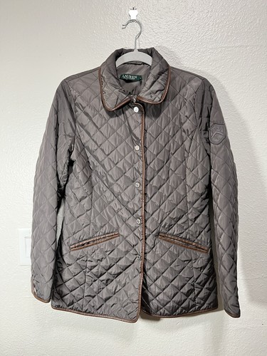 Lauren Ralph Lauren Stepp Puffer Jacke Damen S Mantel Oliv Braun - Bild 1 von 14