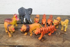Lotto 10 Vari ANIMALI MISTI della GIUNGLA in Plastica da Collezione FIGURE Tigre