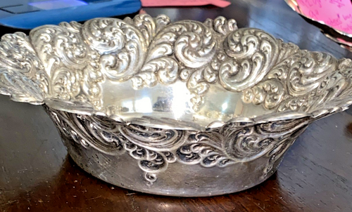 Sehr schöne antike Sterling Silber 6" Servierschale/Schale - 219 E-Swirl Design - Bild 14 von 14