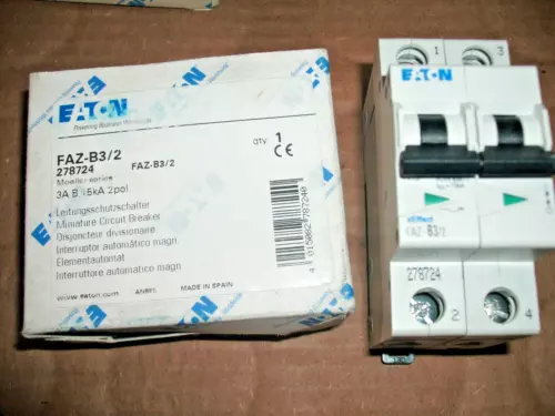 EATON MOELLER FAZ-B3/2 3A 2P 480V CIRCUIT BREAKER