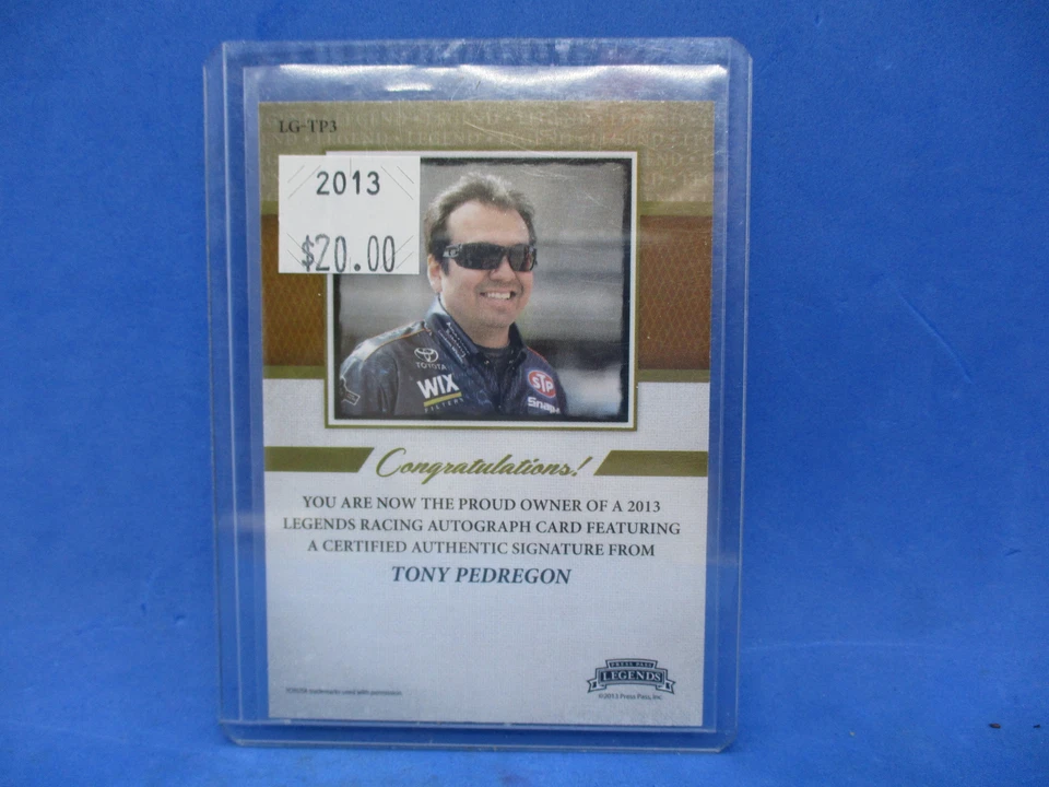 2013 Press Pass Tony Pedregon Autograph 40/150 - Image 2 of 2