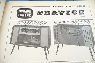Service manual for Schaub-Lorenz Duett Stereo 10, 17750