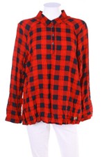 Soquesto Bluse Karo Krempel-Ärmel D 42 rot NEU #4257