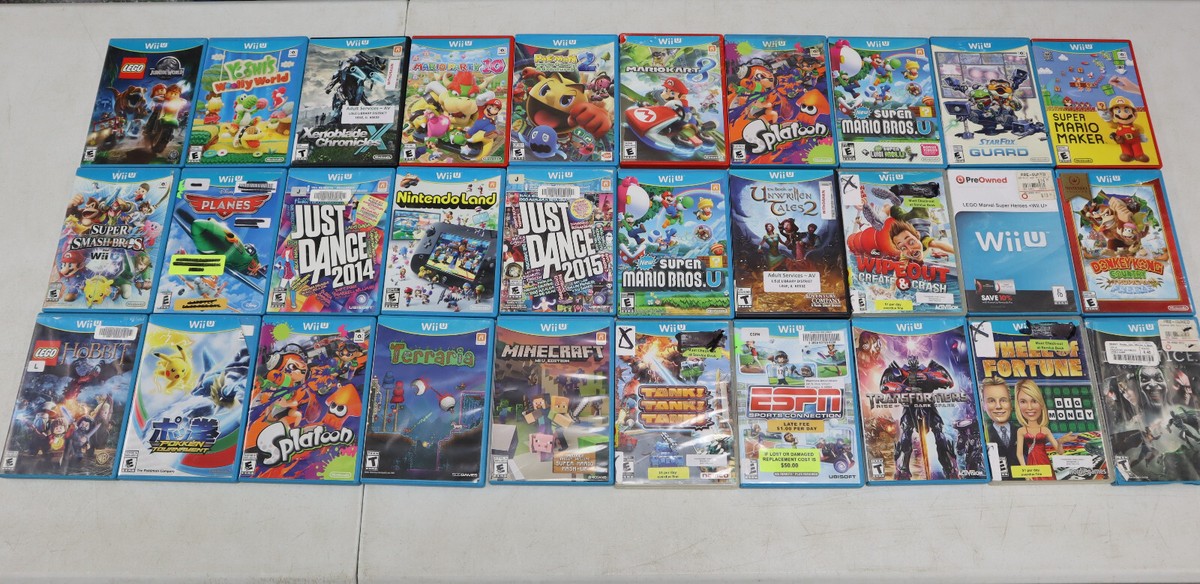 Lot of 30 Nintendo Wii U Games w/ Damaged Artwork - Mario