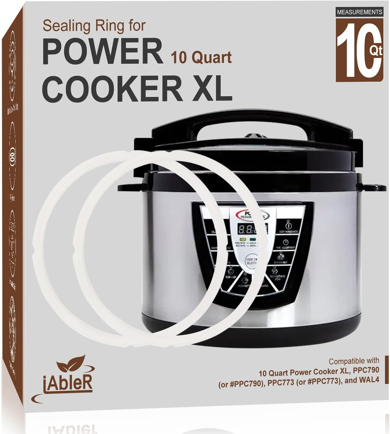 Original Sealing Ring for 10 Qt Power Pressure Cooker XL Replacement Silicone Ga