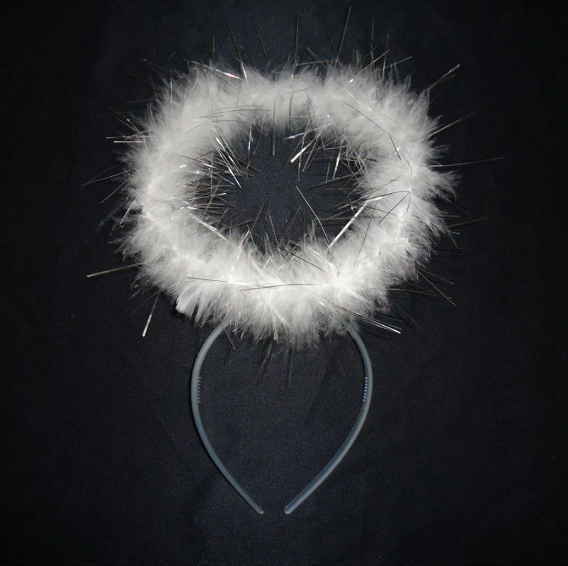 STYLEX FAIRY ANGEL HALO FLUFFY WHITE FANCY DRESS CHRISTMAS COSTUME ACCESSORY GLITTER